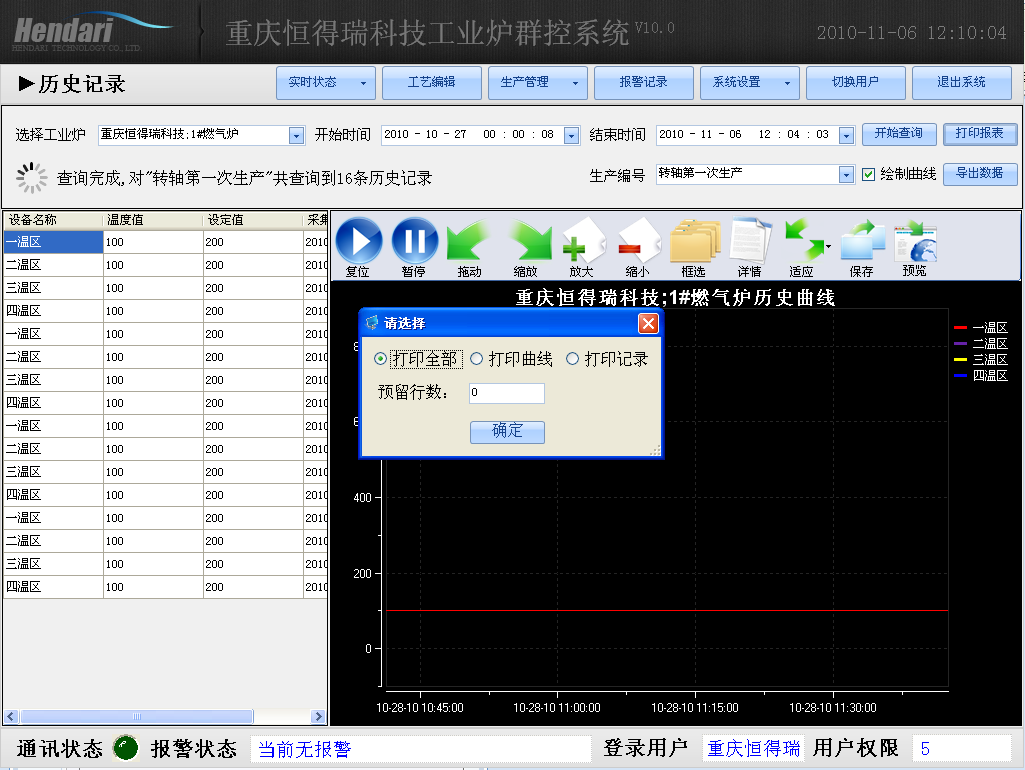 車間DCS/工業(yè)爐、電爐群控系統(tǒng) 歷史數(shù)據(jù)-選擇打印模式